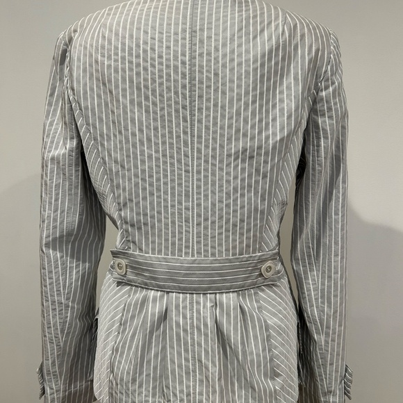 Ross Mayer Grey and White Pinstripe Blazer - Picture 4 of 7